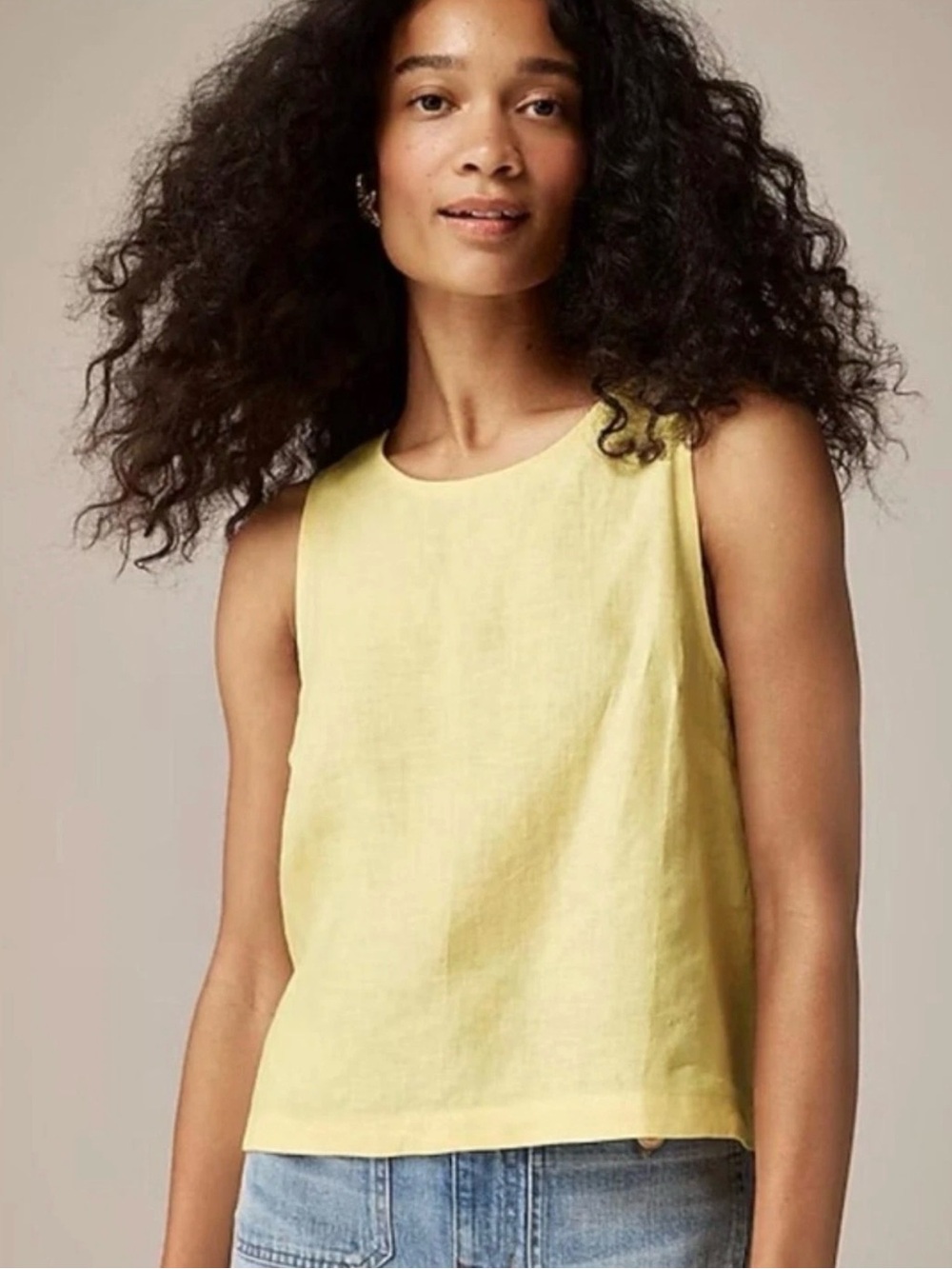 J. Crew sleeveless cropped linen tank top